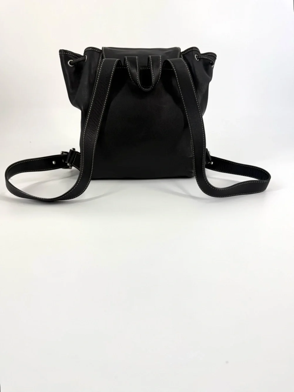 Coach Legacy Vintage Leather Small Drawstring Backpack Purse, Black, Style #9569